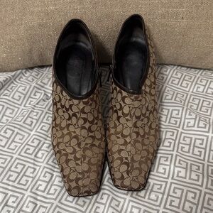 Coach women’s Tan and Brown booties/shooties/heels